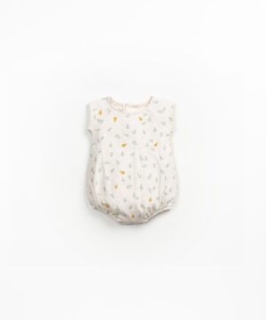 Play Up Printed rib onesie grés