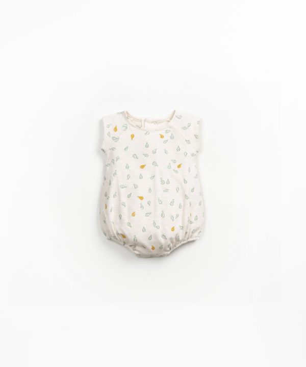 Printed rib onesie grés