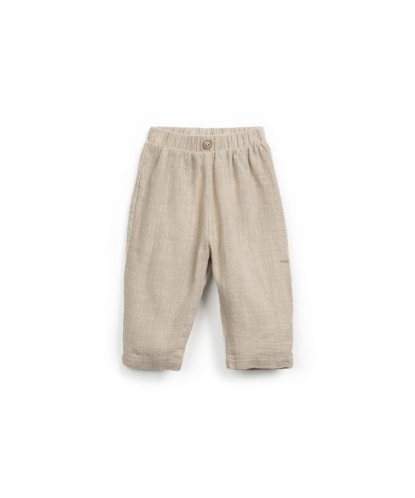 Trousers in a blend of organic cotton and linen