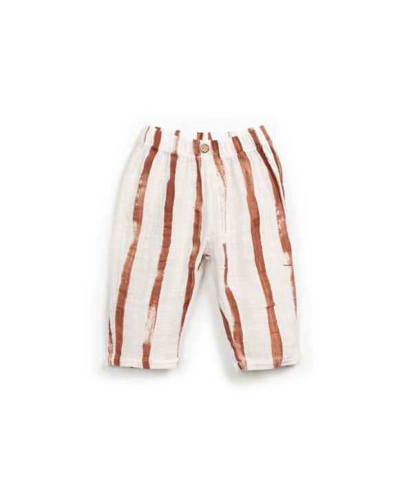 Printed fabric trousers