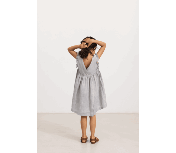 Darame linen dress Mini Check - Image 3