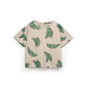 T-shirt in a blend of organic cotton and linen