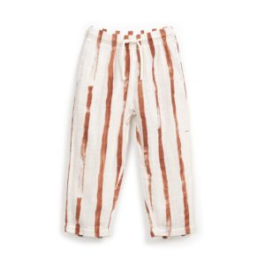 Fabric trousers with striped print