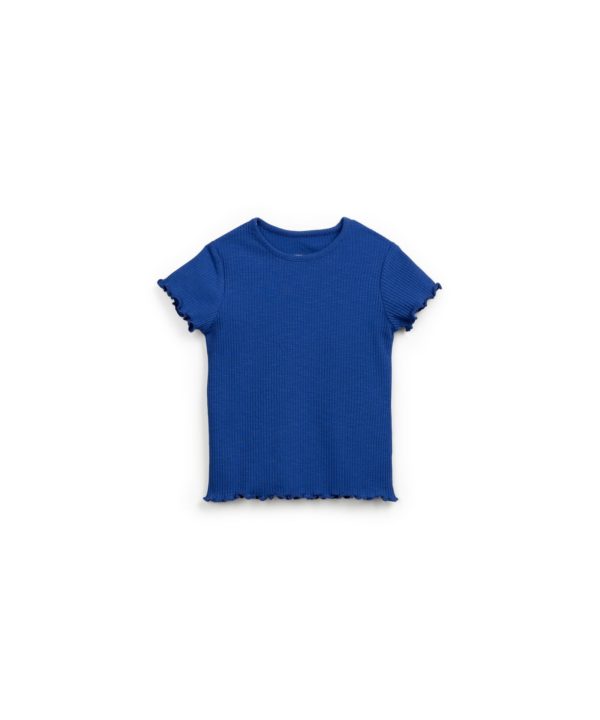 Ribbed cotton jersey t-shirt in organic cotton