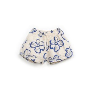 Cotton and linen shorts with floral print