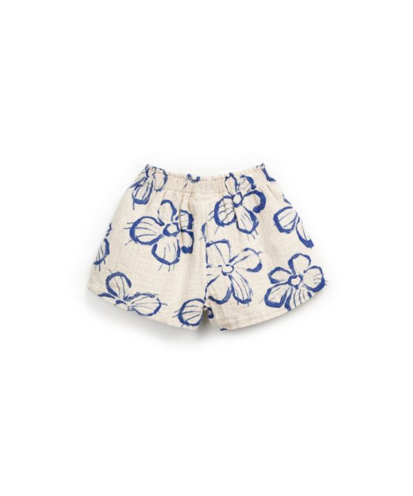 Cotton and linen shorts with floral print - Image 2