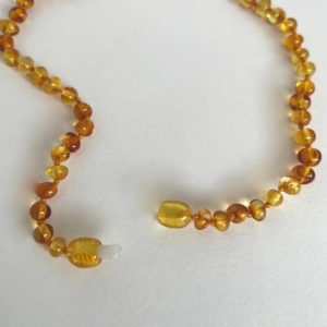 Honey amber teething necklace