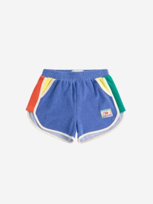 Bobo Choses Smiling color block terry cloth shorts