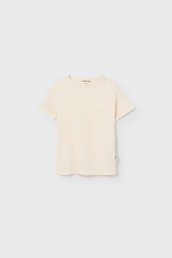 Organic slub baby t-shirt Ivory