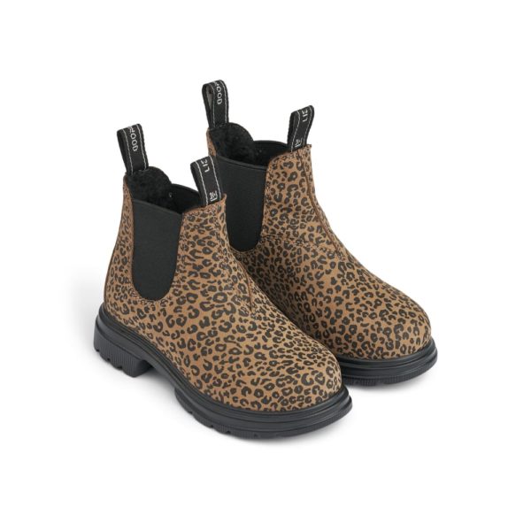 Daria Leather Boot Mini Leo Oat