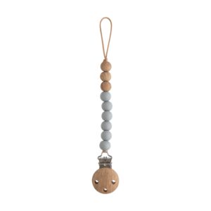 Mushie Pacifier Clips Eva Stone