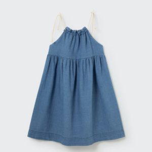 Twill denim dress blue