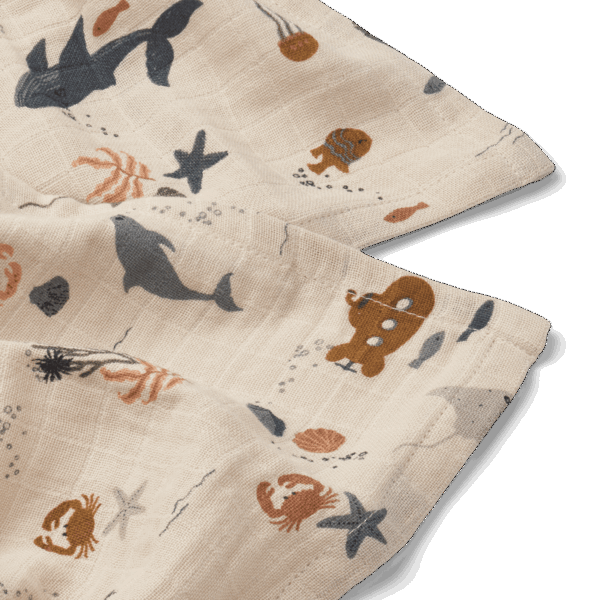 Lewis Muslin Cloth 2-Pack Sea creature - Image 2