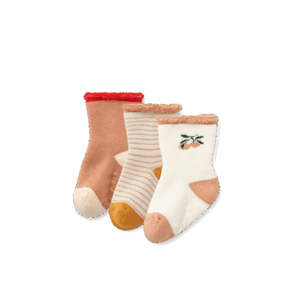 Eloy Baby Socks 3-Pack Peach Sandy mix