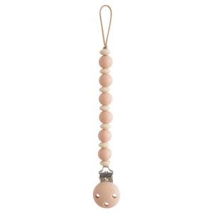 Mushie Silicone Pacifier Clip - Luna Blush