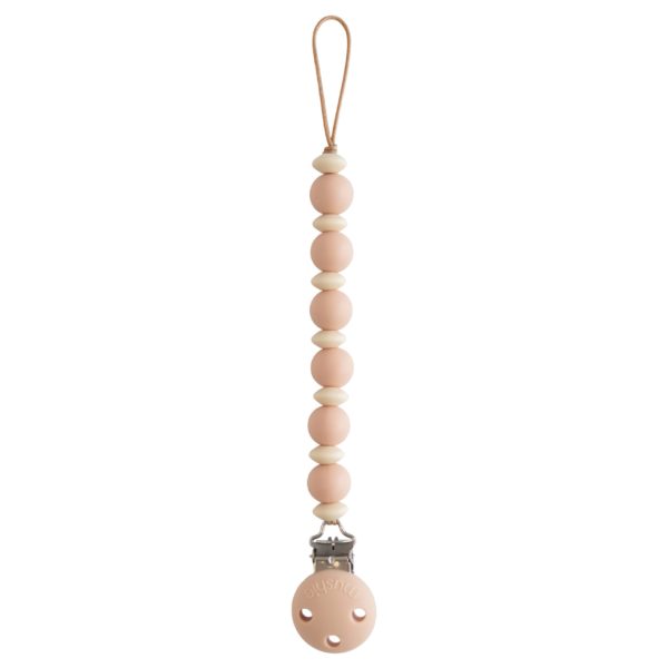 Mushie Silicone Pacifier Clip - Luna Blush