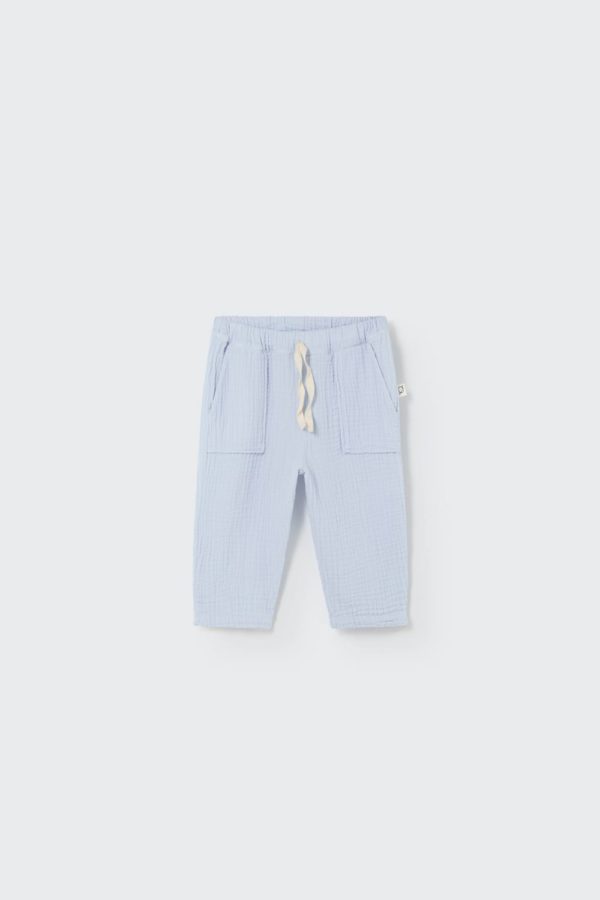 Soft gauze baby pants sky blue