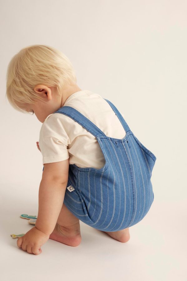 Striped denim baby overalls - Image 3