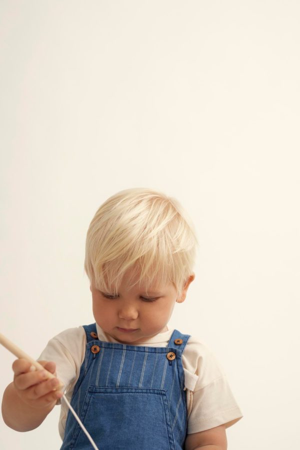 Striped denim baby overalls - Image 4