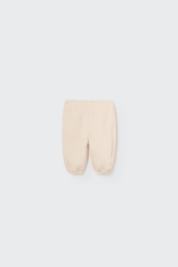 Soft gauze newborn pants ecru - Image 2