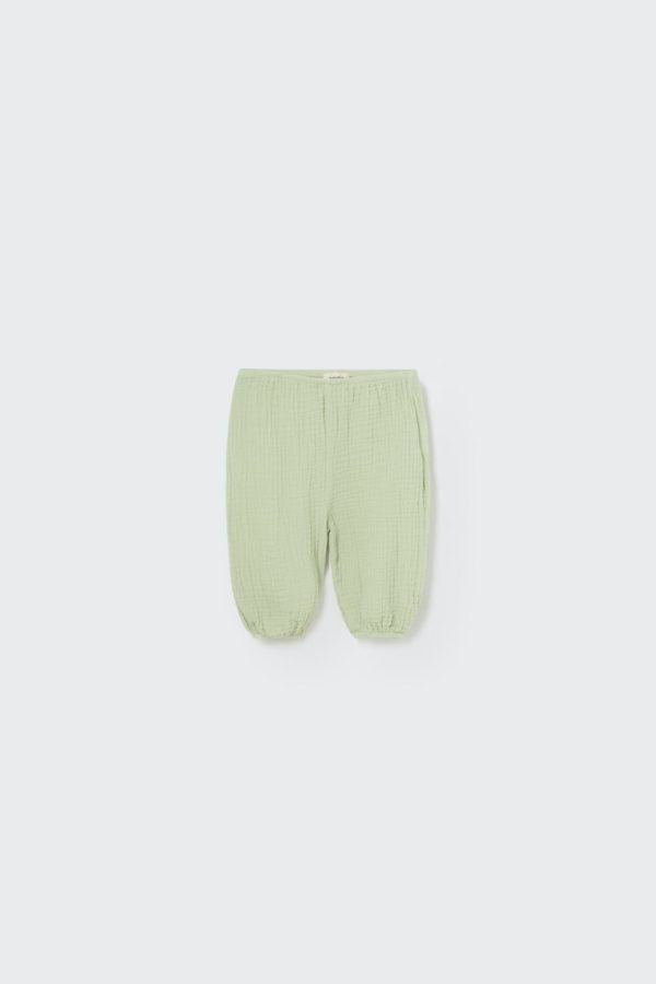 Soft gauze newborn pants tender green