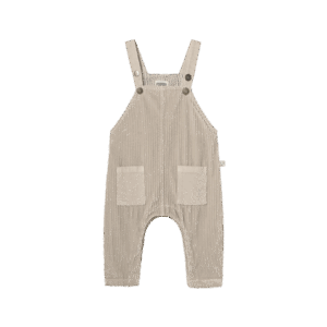 Wide corduroy baby overalls stone