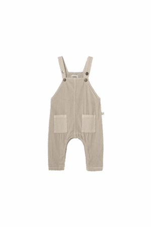 Wide corduroy baby overalls stone