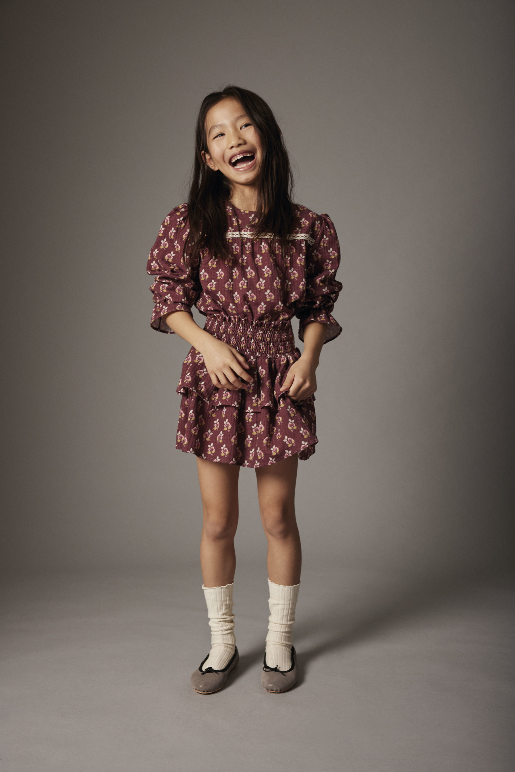 Cozmo Bloom textured blouse burgundy - Image 3