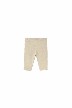 Soft cotton rib baby leggings stone
