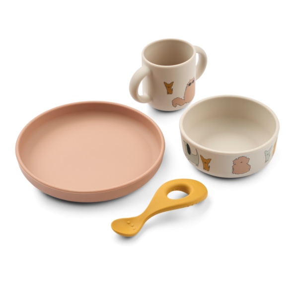 Vivi Printed Tableware Set Cats and Dogs / Sandy