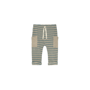 Soft stripes knit baby pants artic blue