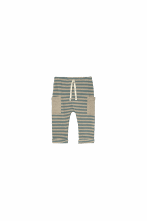 Soft stripes knit baby pants artic blue