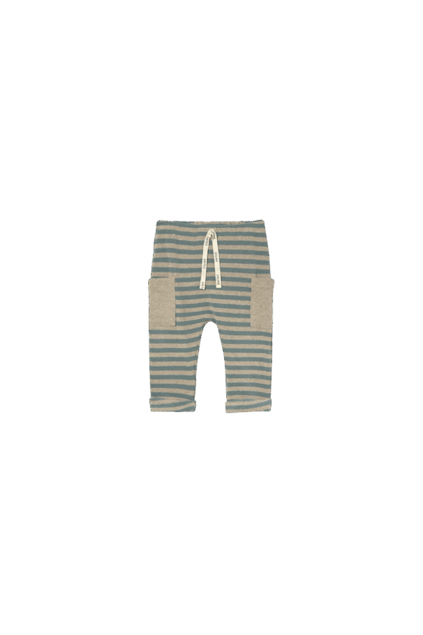 Soft stripes knit baby pants artic blue
