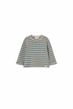 Soft stripes knit baby sweater artic blue