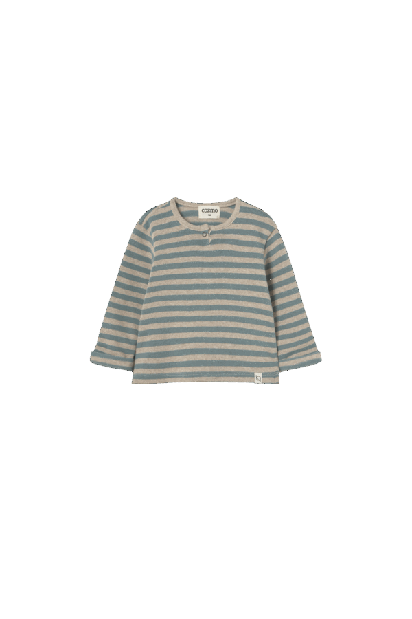 Soft stripes knit baby sweater artic blue