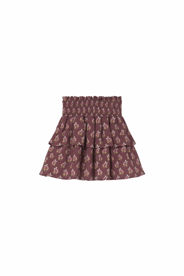 Cozmo Bloom textured skirt burgundy