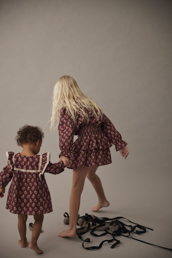 Cozmo Bloom textured skirt burgundy - Image 3