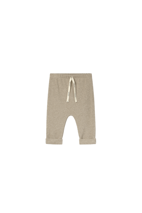 Soft brushed knit baby pants stone