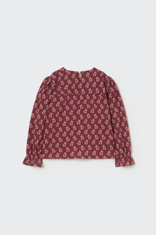 Cozmo Bloom textured blouse burgundy - Image 2