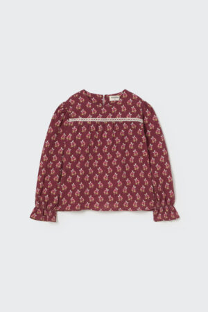 Cozmo Bloom textured blouse burgundy