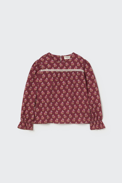 Cozmo Bloom textured blouse burgundy - Image 5
