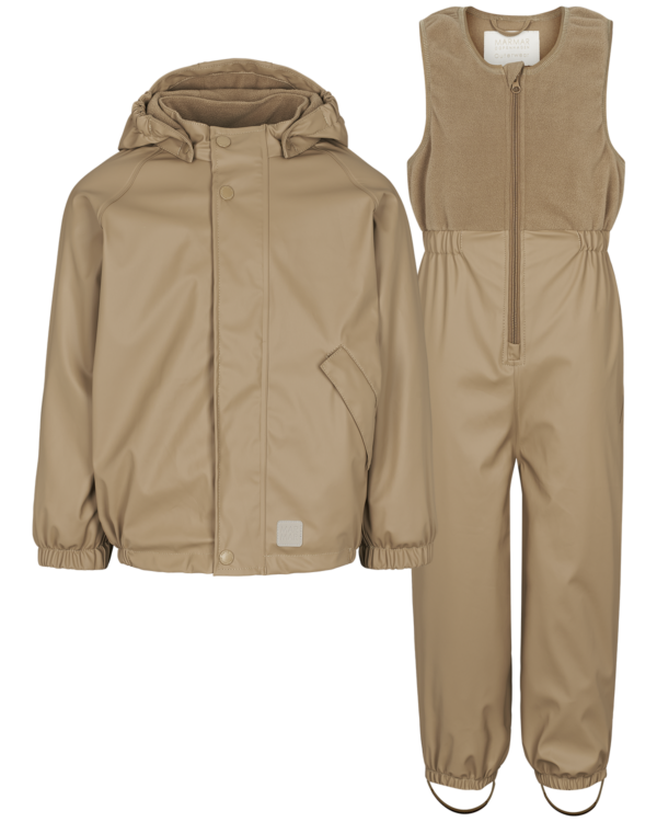 Rainwear set with fleece lining