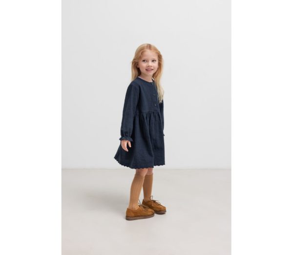 Dagmara Long-sleeved dress Dark Blue Stripes - Image 5