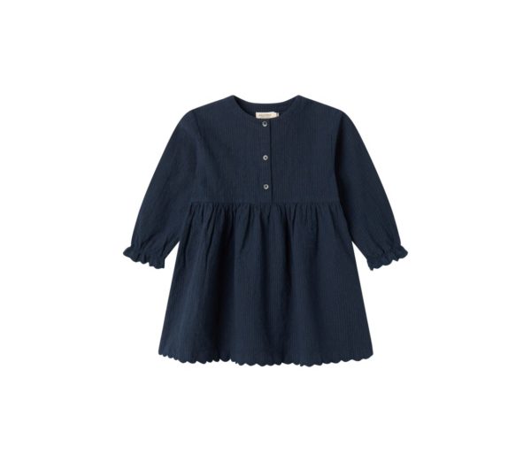 Dagmara Long-sleeved dress Dark Blue Stripes