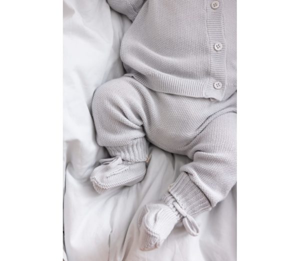 Small baby booties color "Aluminium" - Image 5