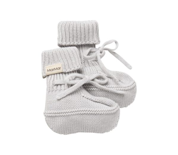 Small baby booties color "Aluminium"