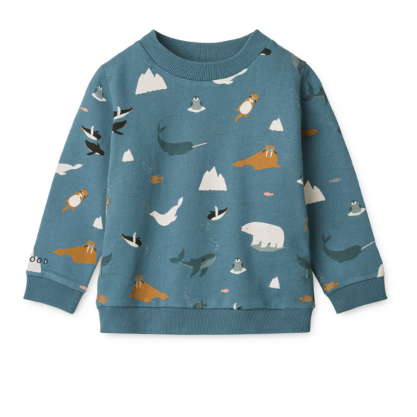 Thora Printed Sweatshirt Arctic Sea-Ocean view