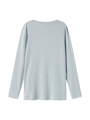 Mar Mar Copenhagen - MicroModal Long-sleeved t-shirt with buttons, blue