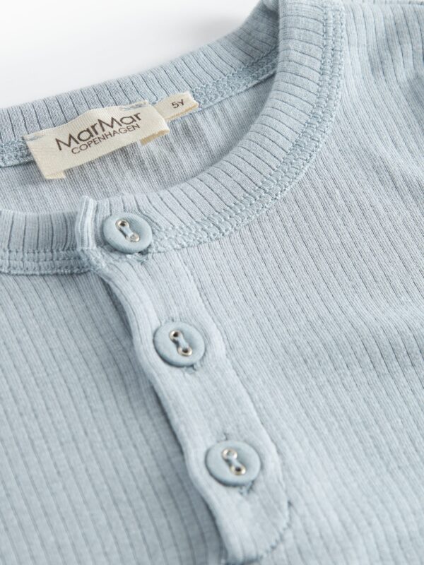 Mar Mar Copenhagen - MicroModal Long-sleeved t-shirt with buttons, blue