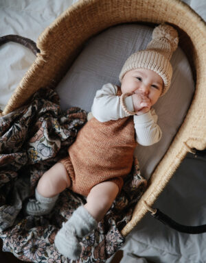 Mushie - Pearl Teething Bracelet, silicone for mummy and baby, palepink